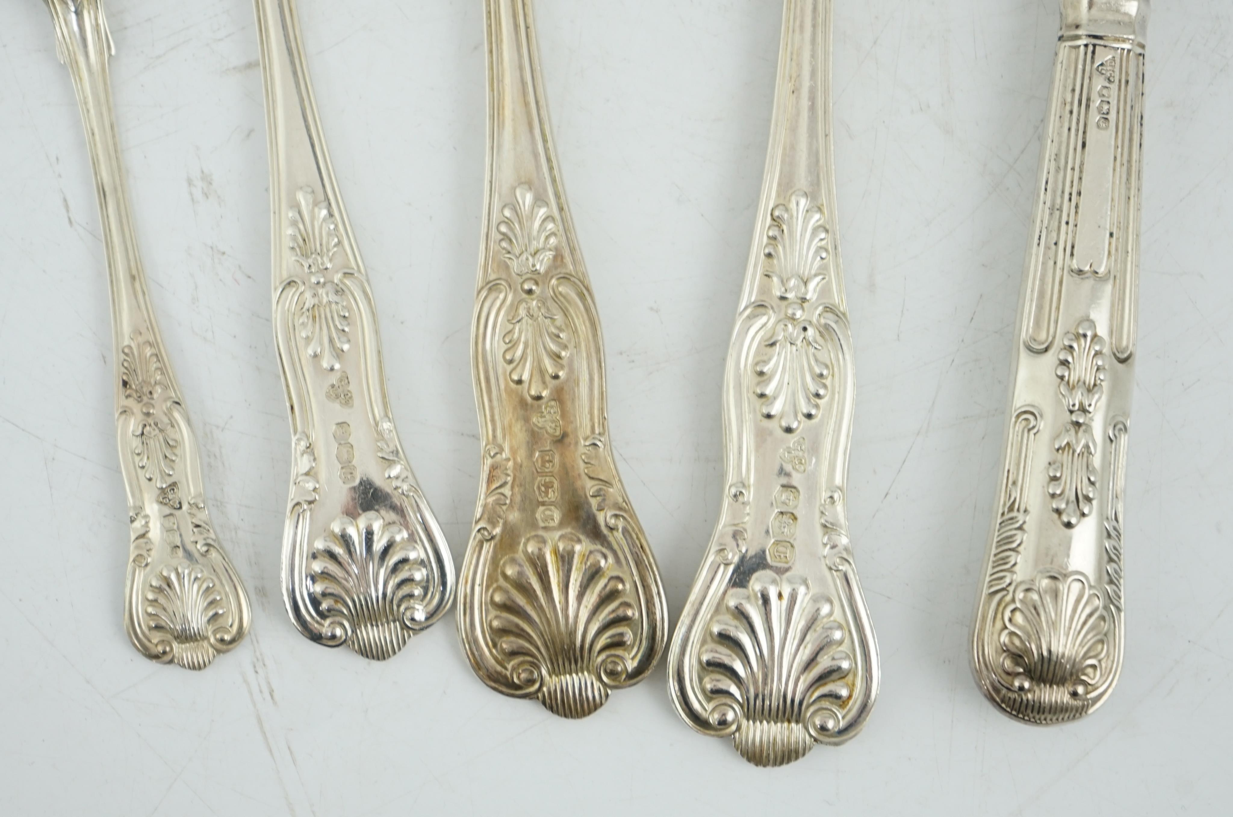 An Elizabeth II canteen of silver King's pattern cutlery for twelve by Garrard & Co Ltd